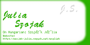 julia szojak business card